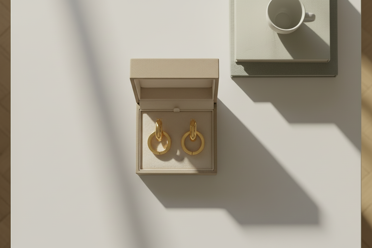 e bote o par de brincos em uma caixinha