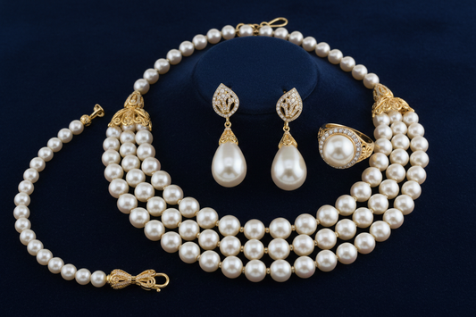 faca um conjunto de joias Vittoria Pearl